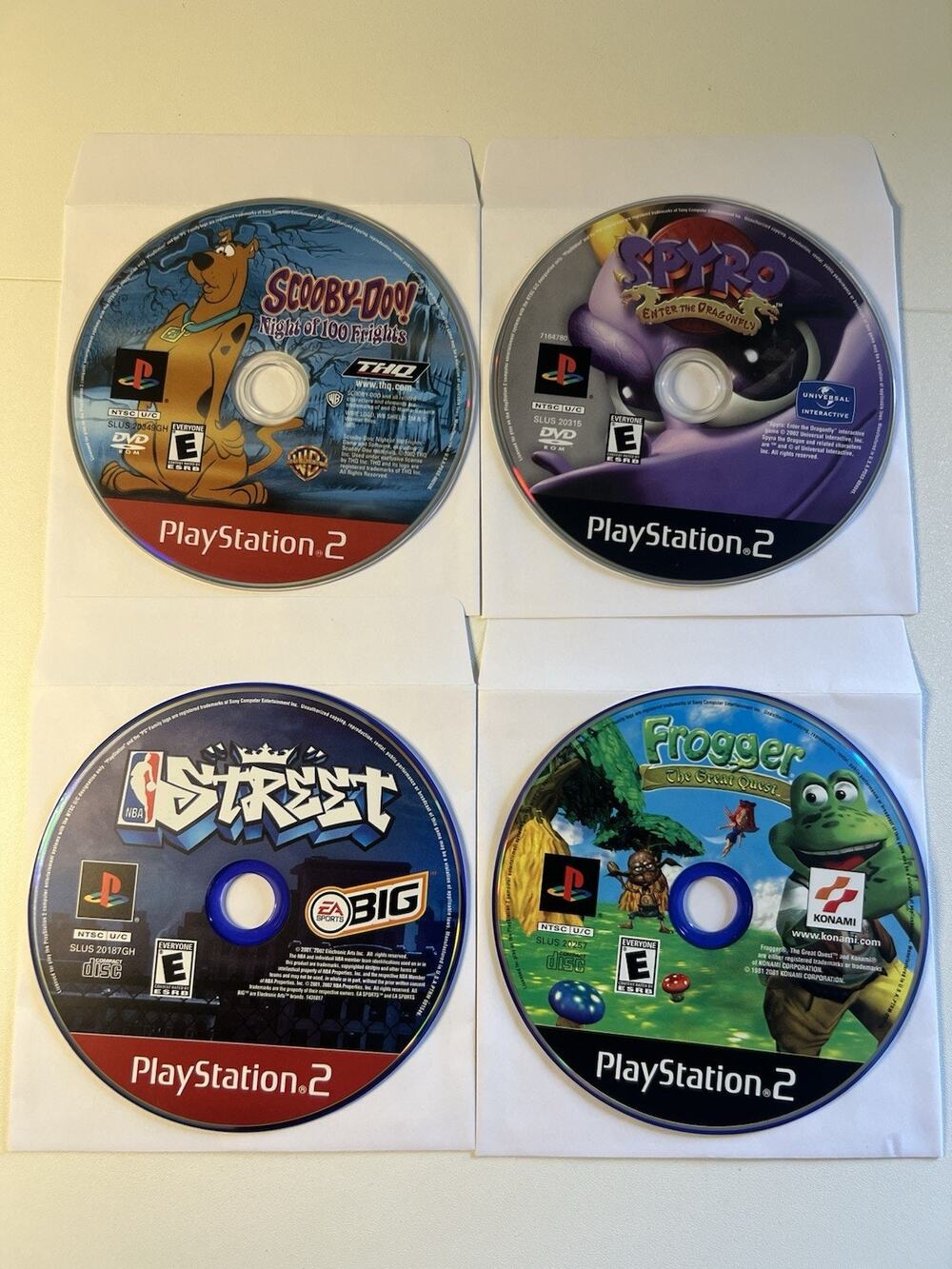 PS2 PlayStation 2 - 4 Game Lot Tested Disc Only Scooby Doo Spyro Street Frogger